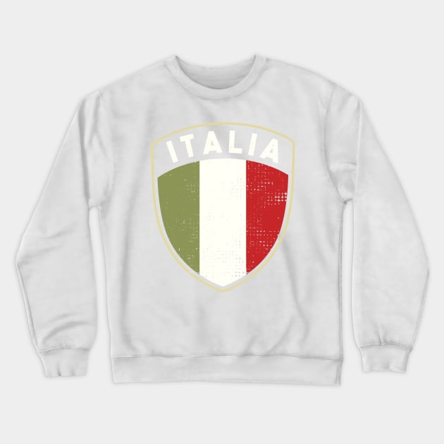 Italian Pride Italia Flag Shield Crewneck Sweatshirt by zeno27